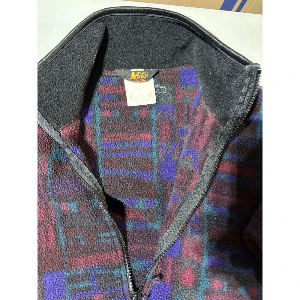 Vintage 90's REI Polar Fleece Full Zip Jacket XS Tribal Pattern - Picture 2 of 7